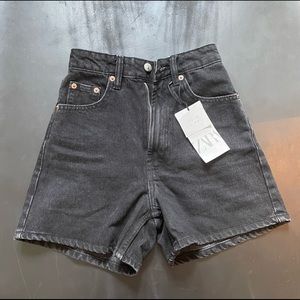 Zara black jean high-waisted shorts